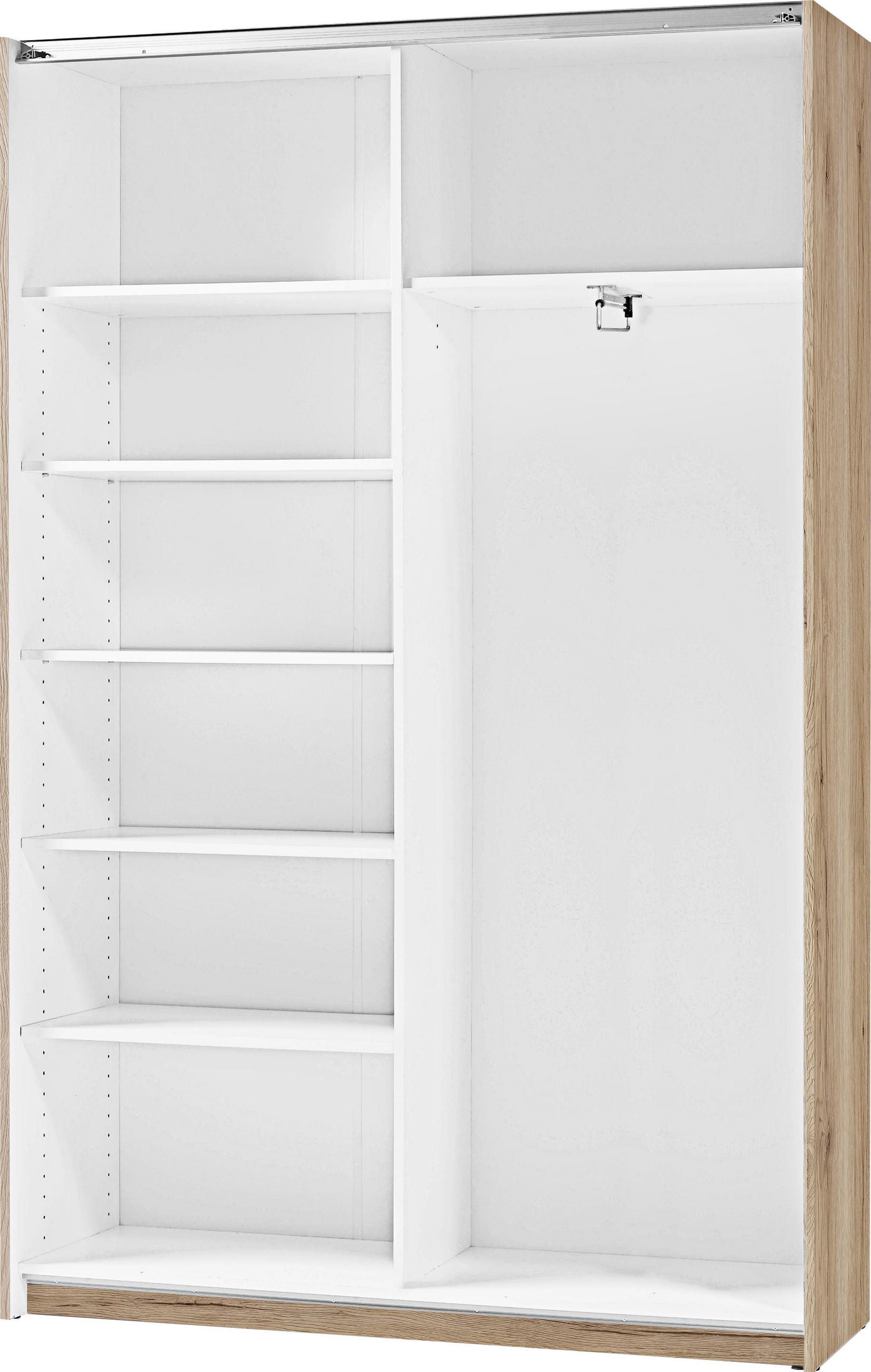 MEHRZWECKSCHRANK 125/196/38 cm  in Weiß, Eichefarben  - Eichefarben/Alufarben, Basics, Holzwerkstoff/Kunststoff (125/196/38cm) - Carryhome
