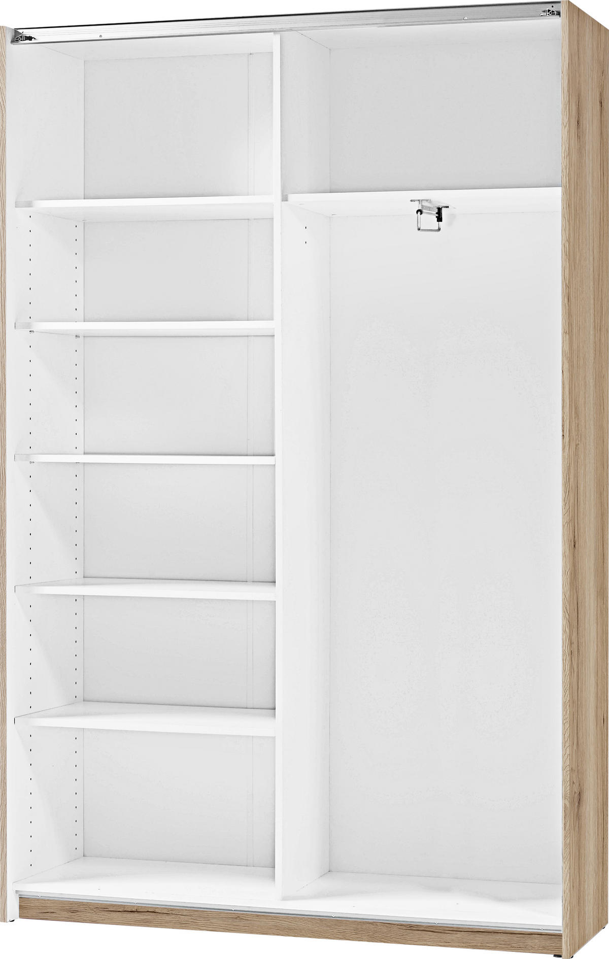 MEHRZWECKSCHRANK 125/196/38 cm  in Weiß, Eichefarben  - Eichefarben/Alufarben, Basics, Holzwerkstoff/Kunststoff (125/196/38cm) - Carryhome