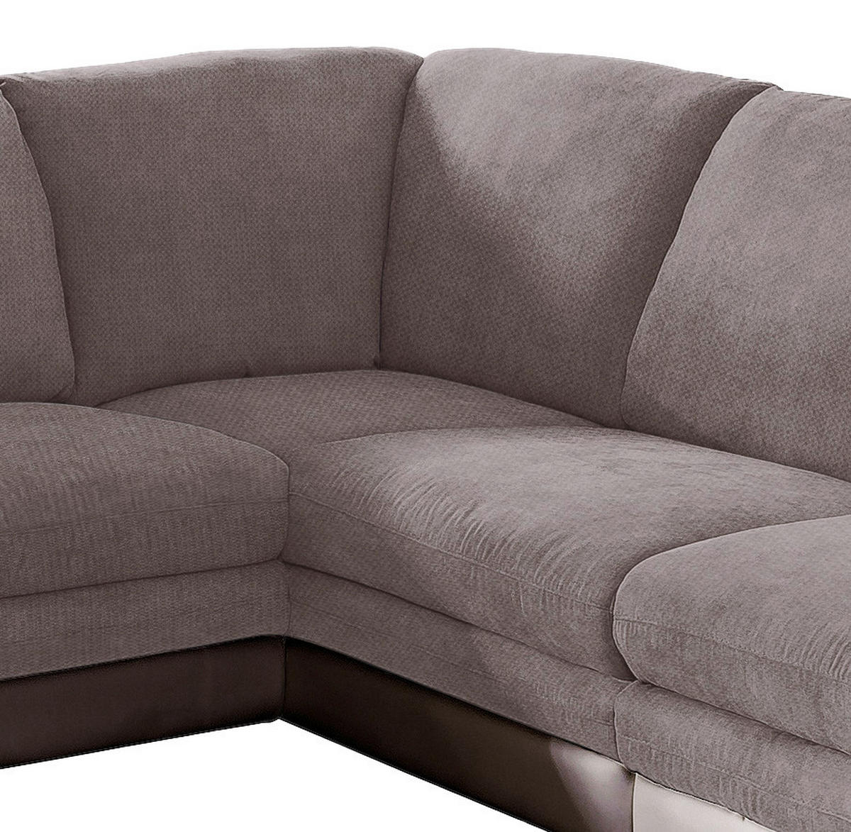 WOHNLANDSCHAFT in Taupe, Dunkelbraun  - Taupe/Chromfarben, Modern, Textil/Metall (264/221cm) - MID.YOU