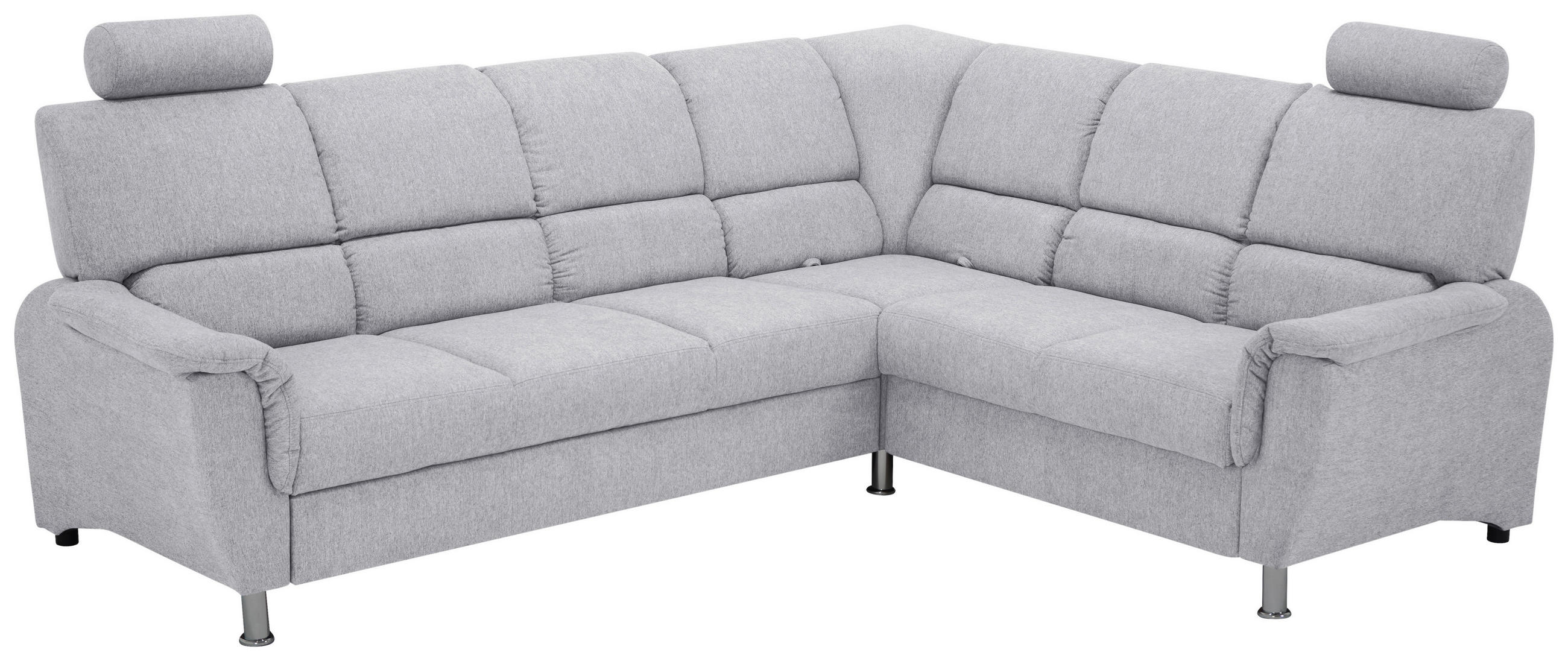 ECKSCHLAFSOFA Webstoff Blaugrau  - Blaugrau/Schwarz, Design, Kunststoff/Textil (270/219cm) - Livetastic