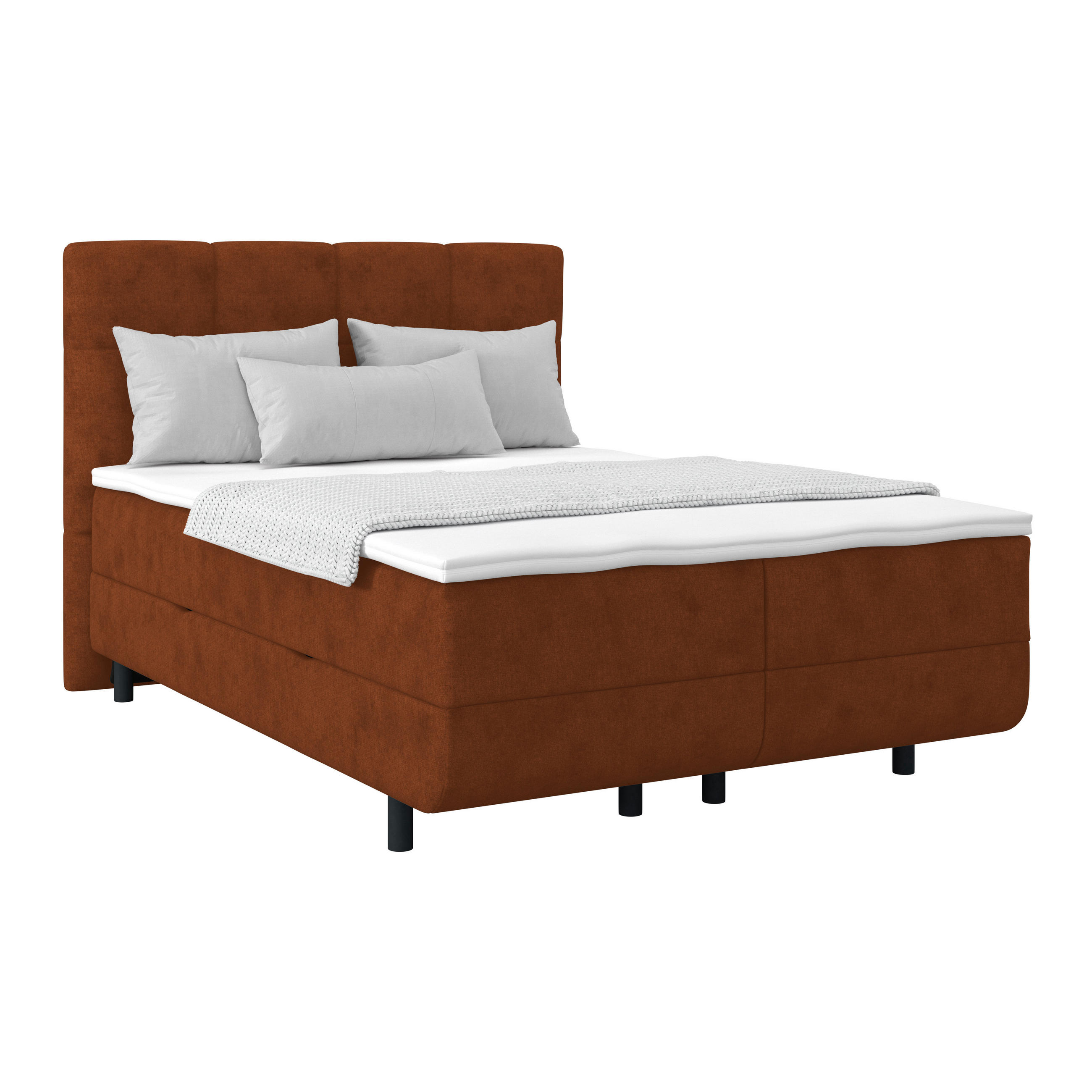 Polsterbett Mit Matratze 140x200 London Rostfarben