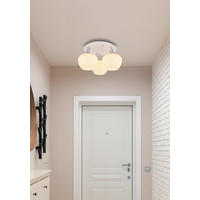 DECKENLEUCHTE  45/25,5 cm    - Chromfarben/Opal, KONVENTIONELL, Glas/Metall (45/25,5cm) - Globo