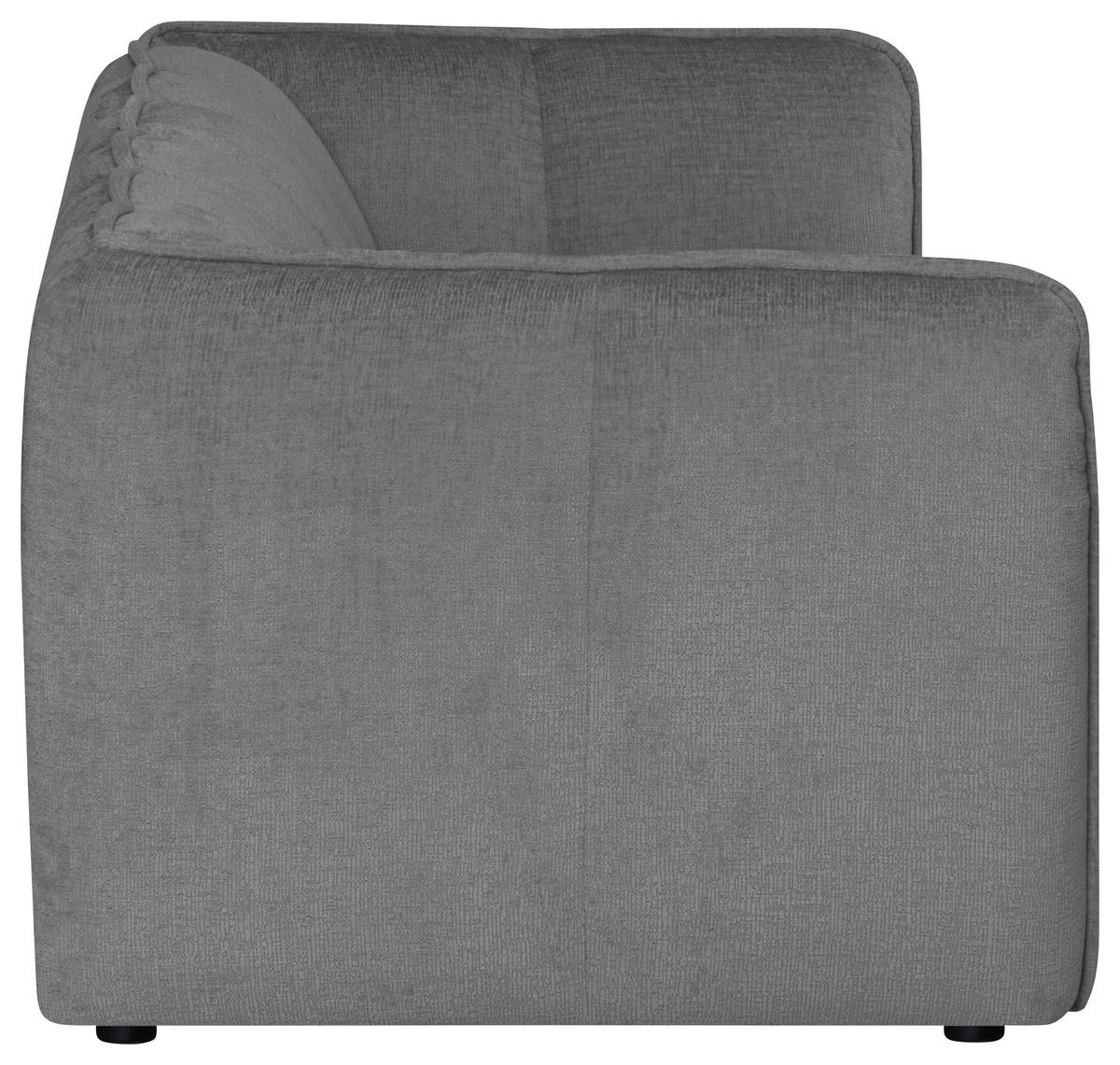 3-SITZER-SOFA LIVOLI in Chenille Hellgrau  - Hellgrau/Schwarz, Design, Kunststoff/Textil (217/70/94cm) - MID.YOU