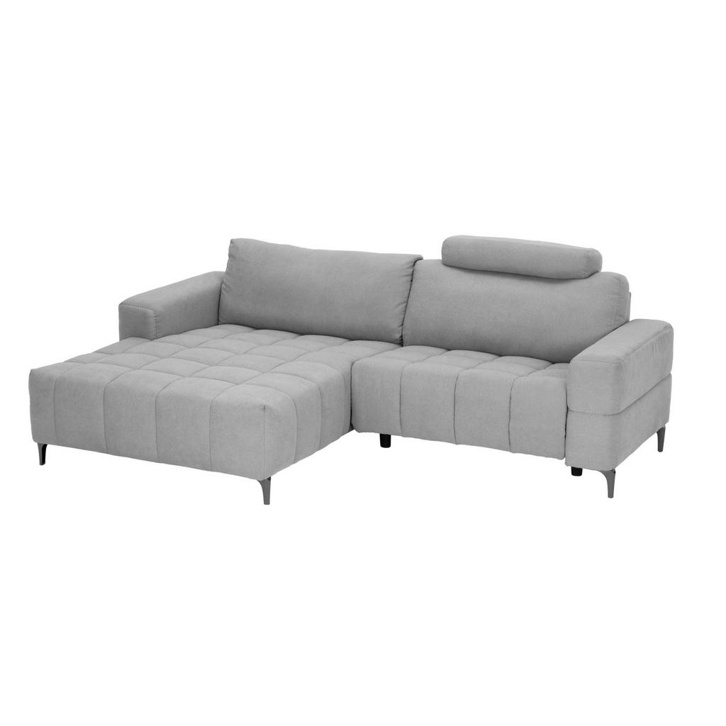 Thumbnail - Livetastic Ecksofa, Hellgrau, Textil, 2-Sitzer, L-Form, Ottomane links, 242x161 cm, USB-Anschluss, motorische Relaxfunkt...