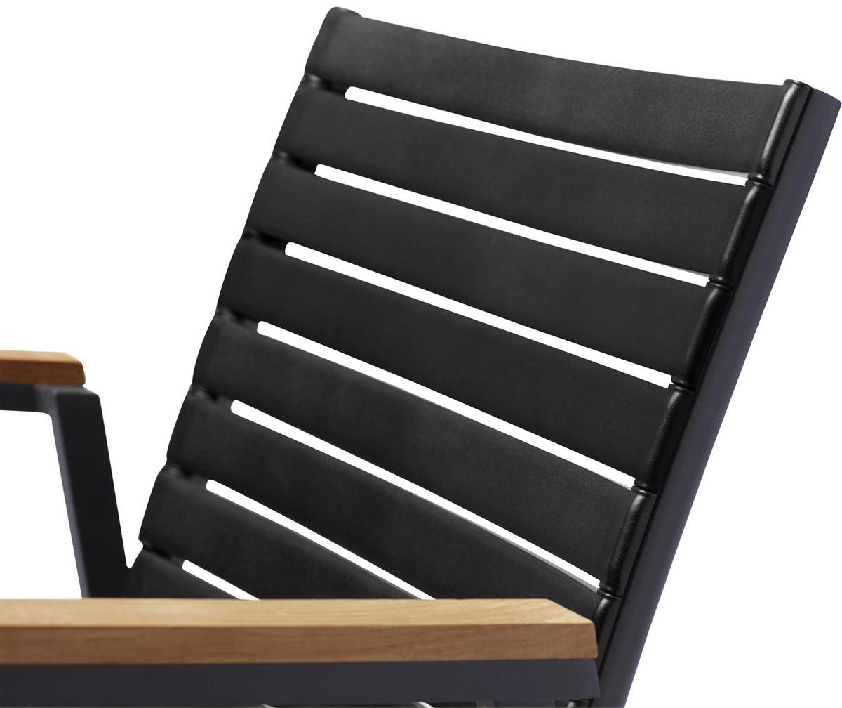 STAPELSTUHL Anthrazit, Schwarz, Teakfarben  - Anthrazit/Schwarz, KONVENTIONELL, Holz/Kunststoff (56,5/84/62cm) - Gardenson