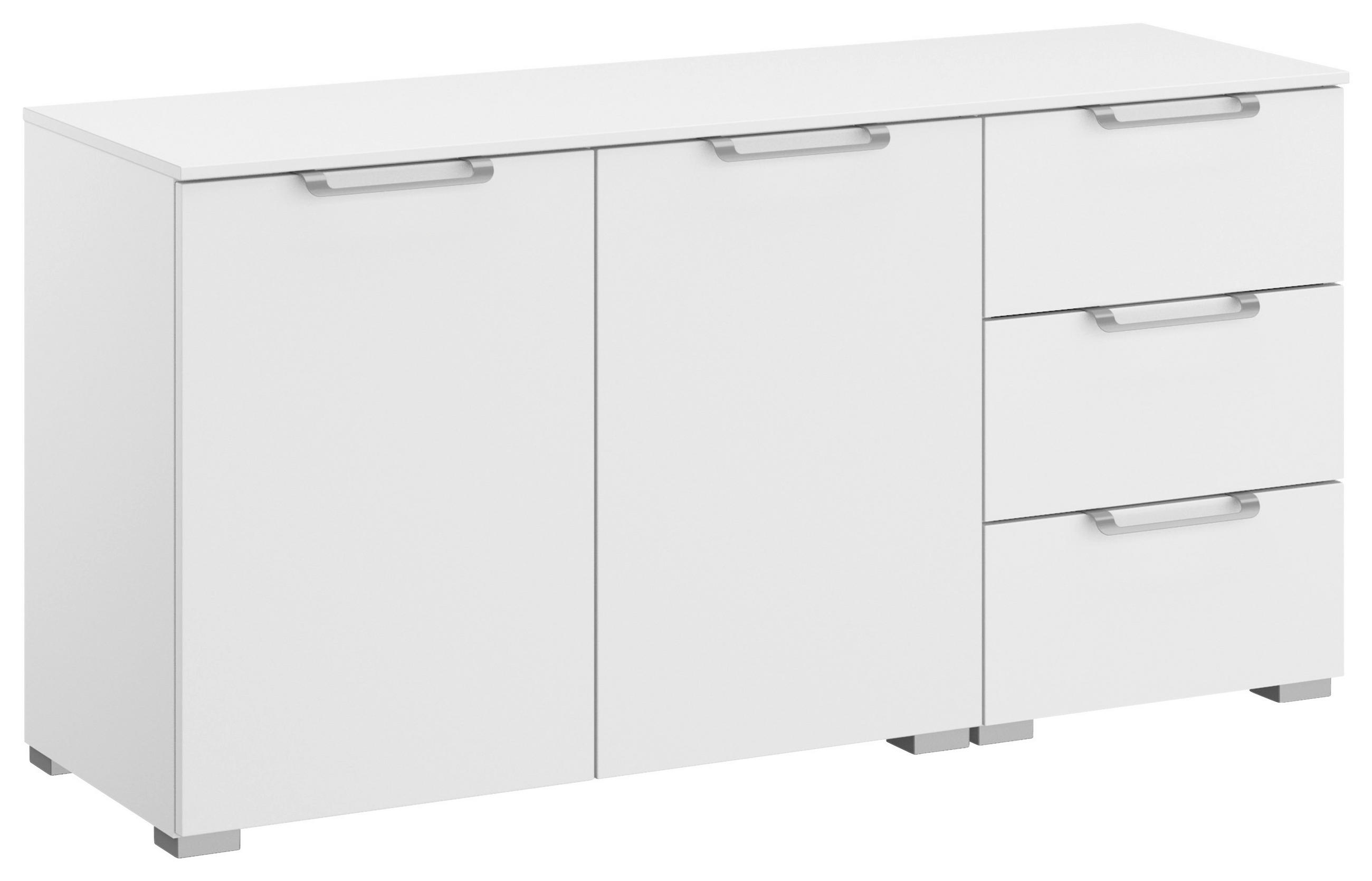 SIDEBOARD 120/61/42 cm  in Weiss  - Weiss/Silberfarben, Design, Holzwerkstoff/Kunststoff (120/61/42cm) - Novel