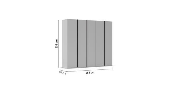 DREHTÜRENSCHRANK 251/235/61 cm,  in Champagner, 5-türig  - Champagner/Graphitfarben, Basics, Holzwerkstoff/Metall (251/235/61cm) - Novel