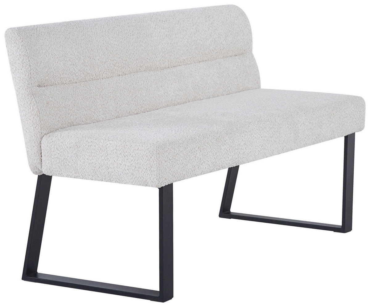 SITZBANK in Metall, Textil Beige  - Beige/Schwarz, KONVENTIONELL, Textil/Metall (140/83/61cm) - MID.YOU