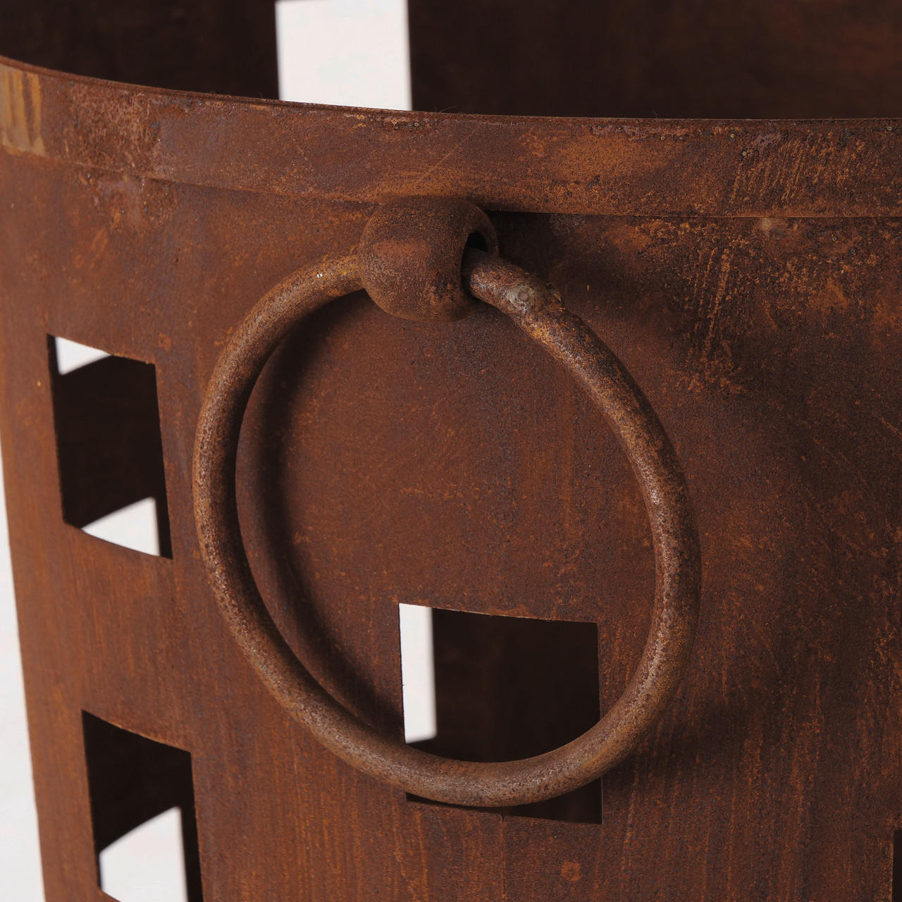 Thumbnail - Feuerkorb, Braun, Metall, rund, 55 cm, Tragegriffe, Dekoration, Weihnachtsdekoration