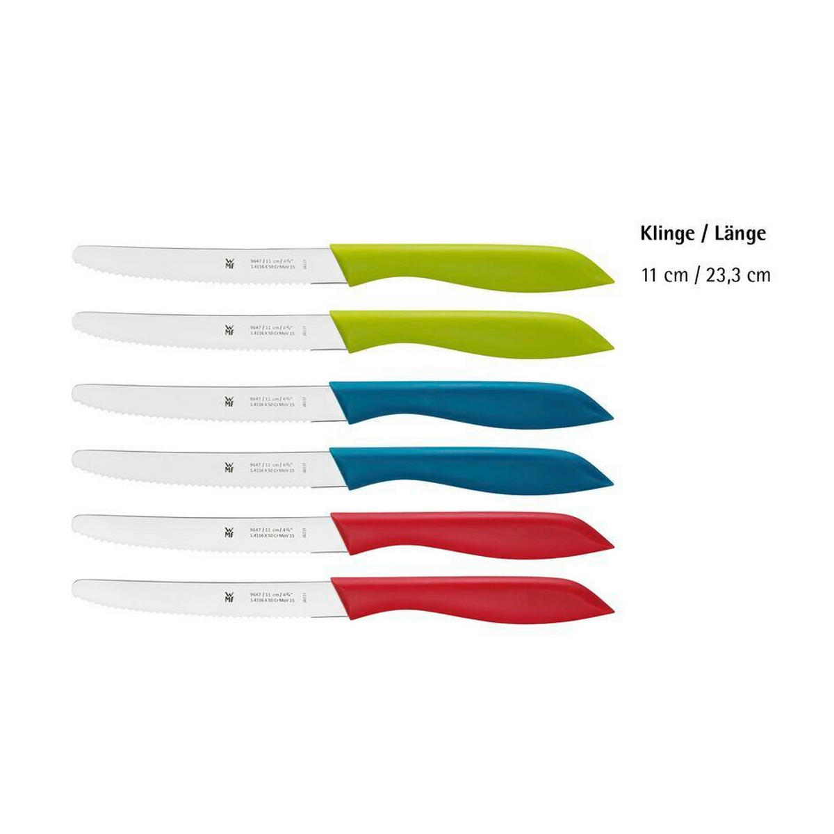 MESSERSET Bunt 6-teilig  - Blau/Rot, Basics, Metall - WMF