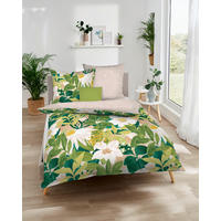 POSTELJNINA Botanik 140/200 cm saten svetlo zelena  - svetlo zelena, Konvencionalno, tekstil (140/200cm) - Kaeppel