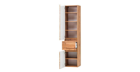 HOCHSCHRANK 40/180/35 cm  - Eiche Wotan/Silberfarben, Natur, Holzwerkstoff/Kunststoff (40/180/35cm) - Xora