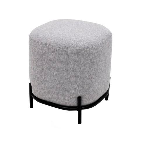 HOCKER in Metall, Textil Grau, Schwarz  - Schwarz/Grau, Trend, Textil/Metall (42/46/42cm) - Lomoco