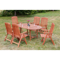 GARTENSET 7-teilig Eukalyptusholz Hartholz 7-teilig  - Naturfarben, KONVENTIONELL, Holz - Gardenson