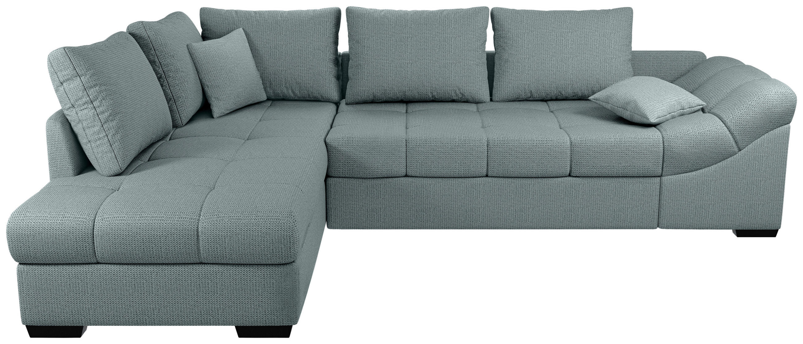 Thumbnail - Mid.you Eckschlafsofa Alvito, Mintgrün, Textil, Buche, 4-Sitzer, Füllung: Schaumstoff, 298x202 cm, Made in EU, Liegefunk...