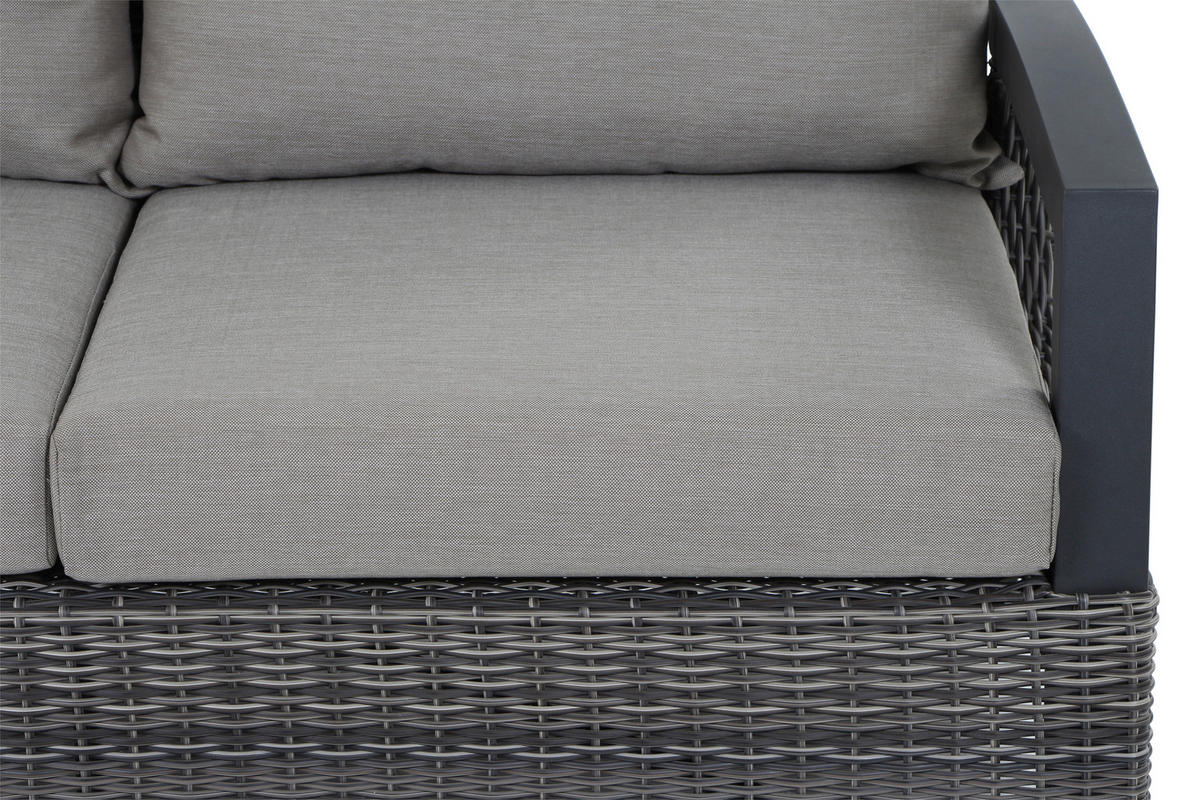 LOUNGEGARNITUR 5-teilig   302/88/219 cm Aluminium  - Grau, Basics, Keramik/Kunststoff (302/88/219cm) - Siena Garden