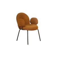 STOL MED ARMSTÖD stål  - mörkgrå/orange, Design, metall/trä (69/85,5/66cm) - Best Price