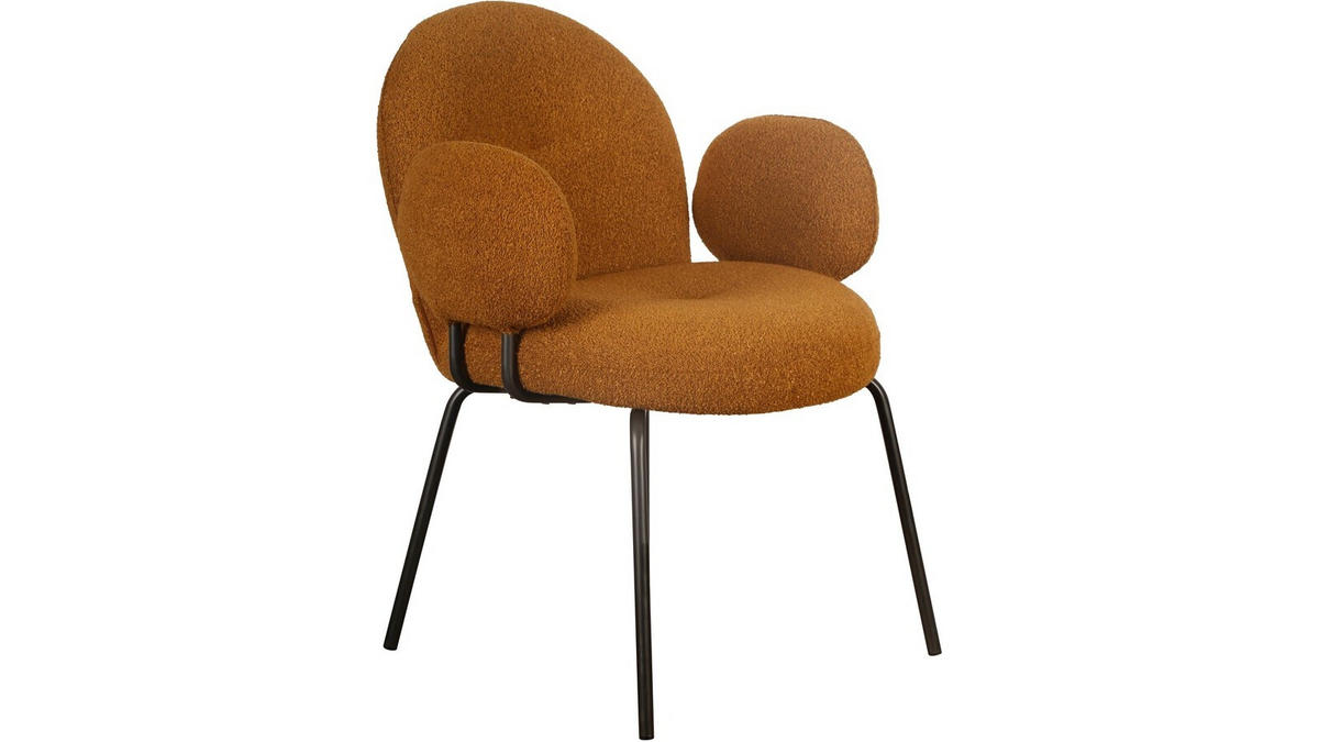 STOL MED ARMSTÖD stål  - mörkgrå/orange, Design, metall/trä (69/85,5/66cm) - Best Price