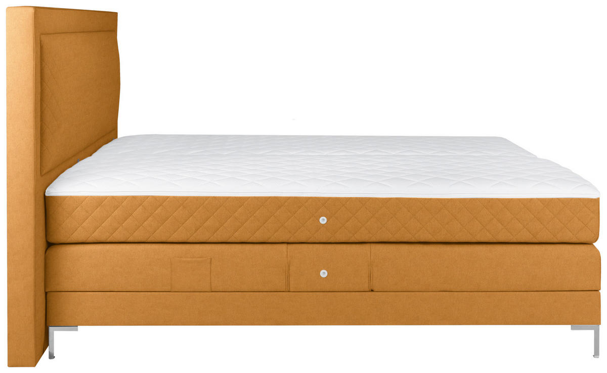 BOXSPRINGBETT 180/200 cm  in Orange  - Alufarben/Orange, Design, Textil/Metall (180/200cm) - Welnova