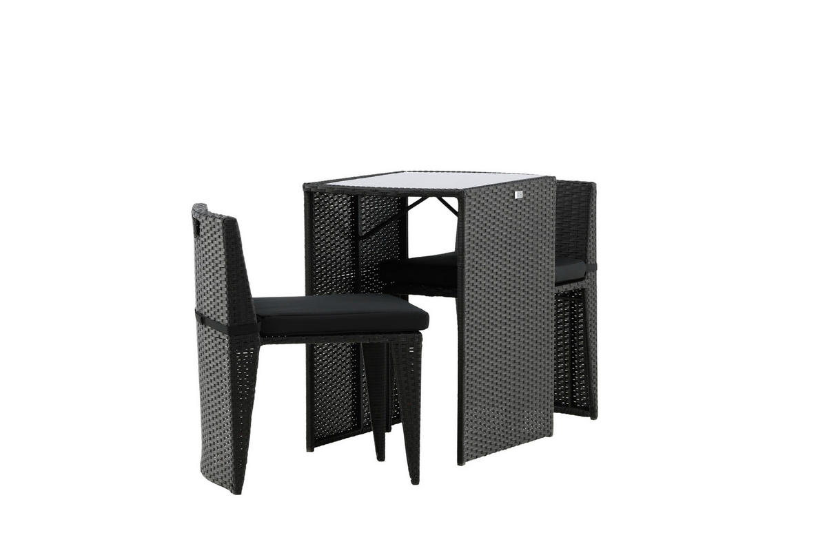 CAFÉSET metall, plast, textil  - grå/svart, Klassisk, metall/textil - Gardenson