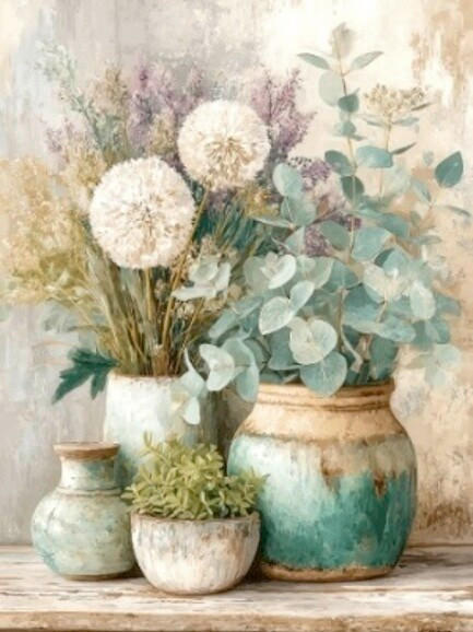 LEINWANDBILD Stillleben, Blumen 30/40 cm  - Multicolor, Basics, Holz/Papier (30/40cm) - Euroart