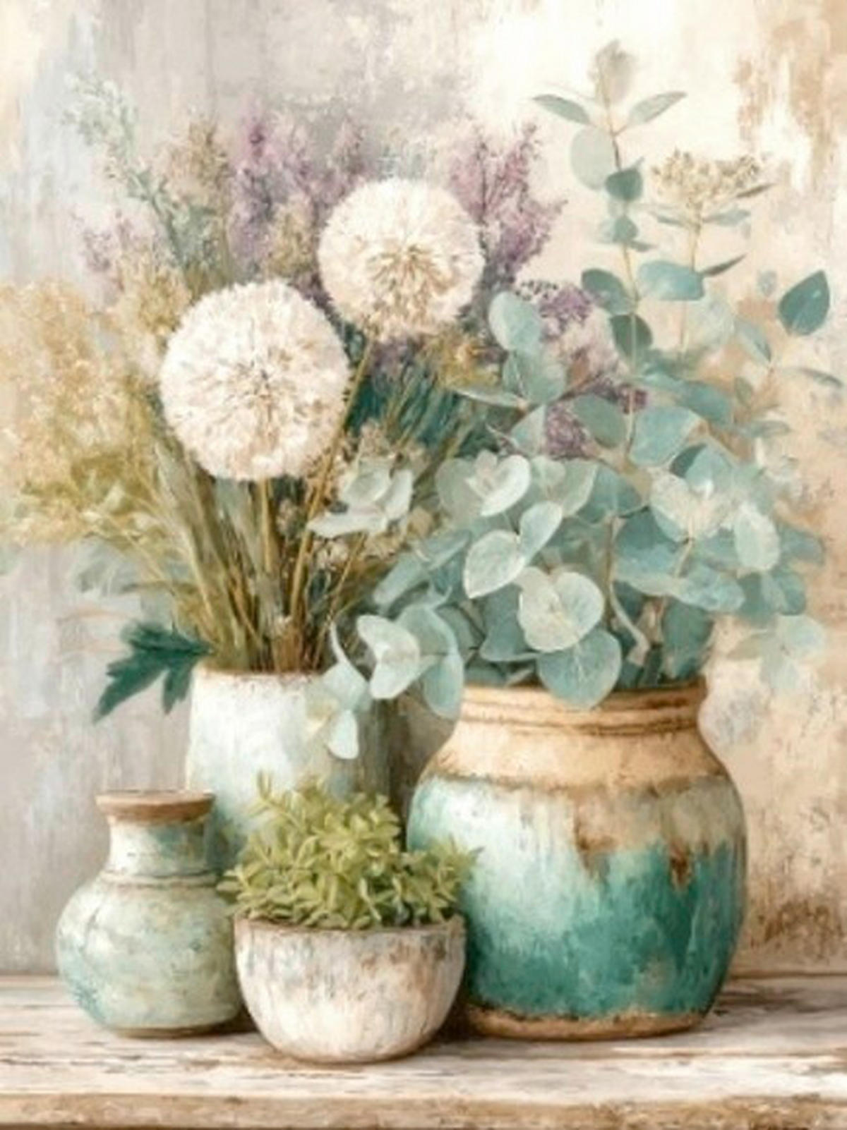 LEINWANDBILD Stillleben, Blumen 30/40 cm  - Multicolor, Basics, Holz/Papier (30/40cm) - Euroart