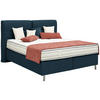 BOXSPRINGBETT 180/200 cm  in Blau  - Blau/Alufarben, KONVENTIONELL, Textil/Metall (180/200cm) - Dieter Knoll