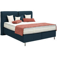 BOXSPRINGBETT 160/200 cm  in Blau  - Blau/Alufarben, KONVENTIONELL, Textil/Metall (160/200cm) - Dieter Knoll