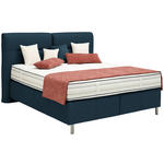 BOXSPRINGBETT 180/200 cm  in Blau  - Blau/Alufarben, KONVENTIONELL, Textil/Metall (180/200cm) - Dieter Knoll