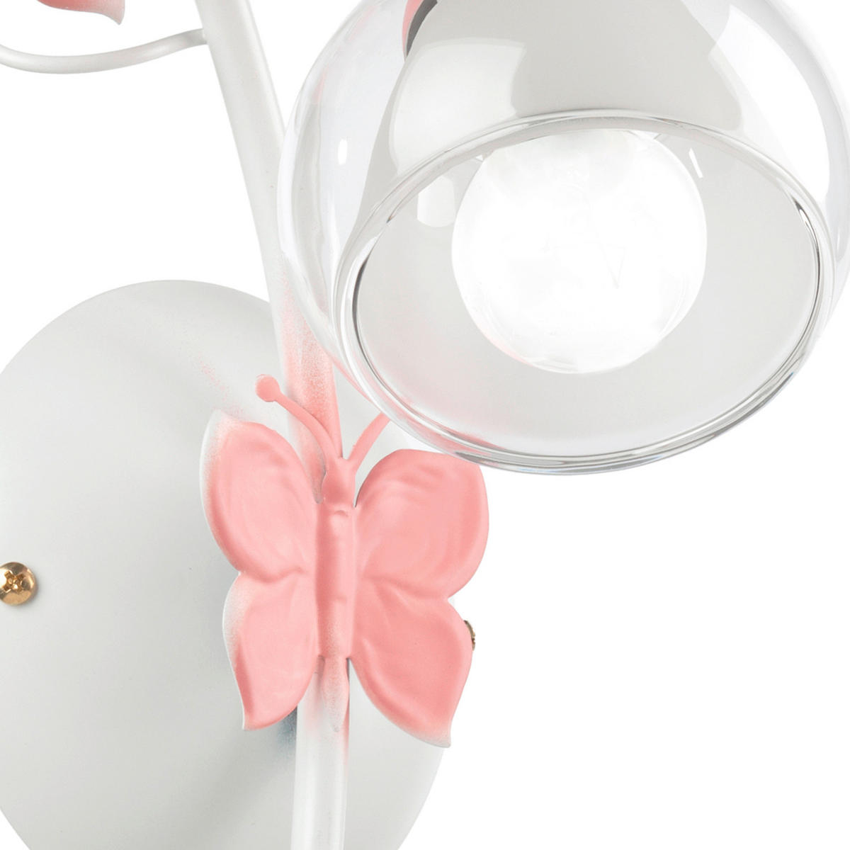 DĚTSKÉ NÁSTĚNNÉ SVÍTIDLO, 16/20/28 cm - bílá/pink, Basics, kov/sklo (16/20/28cm)