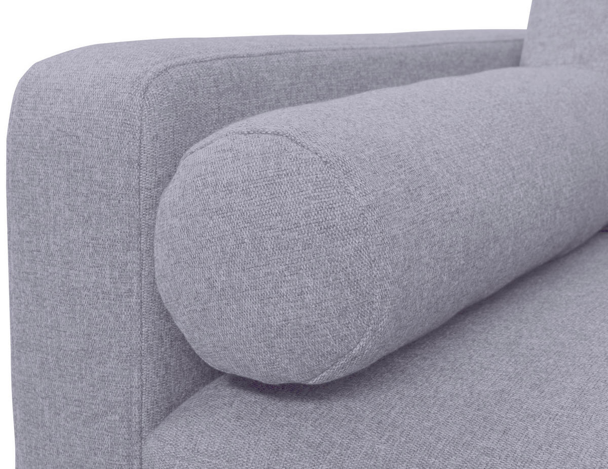 ECKSOFA in Flachgewebe Hellgrau  - Hellgrau/Schwarz, Konventionell, Holz/Textil (223/157cm) - MID.YOU