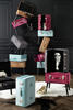 HOCKER Lederlook Kiefer Braun, Schwarz  - Schwarz/Braun, Trend, Holz/Textil (50/46/35cm) - Xora