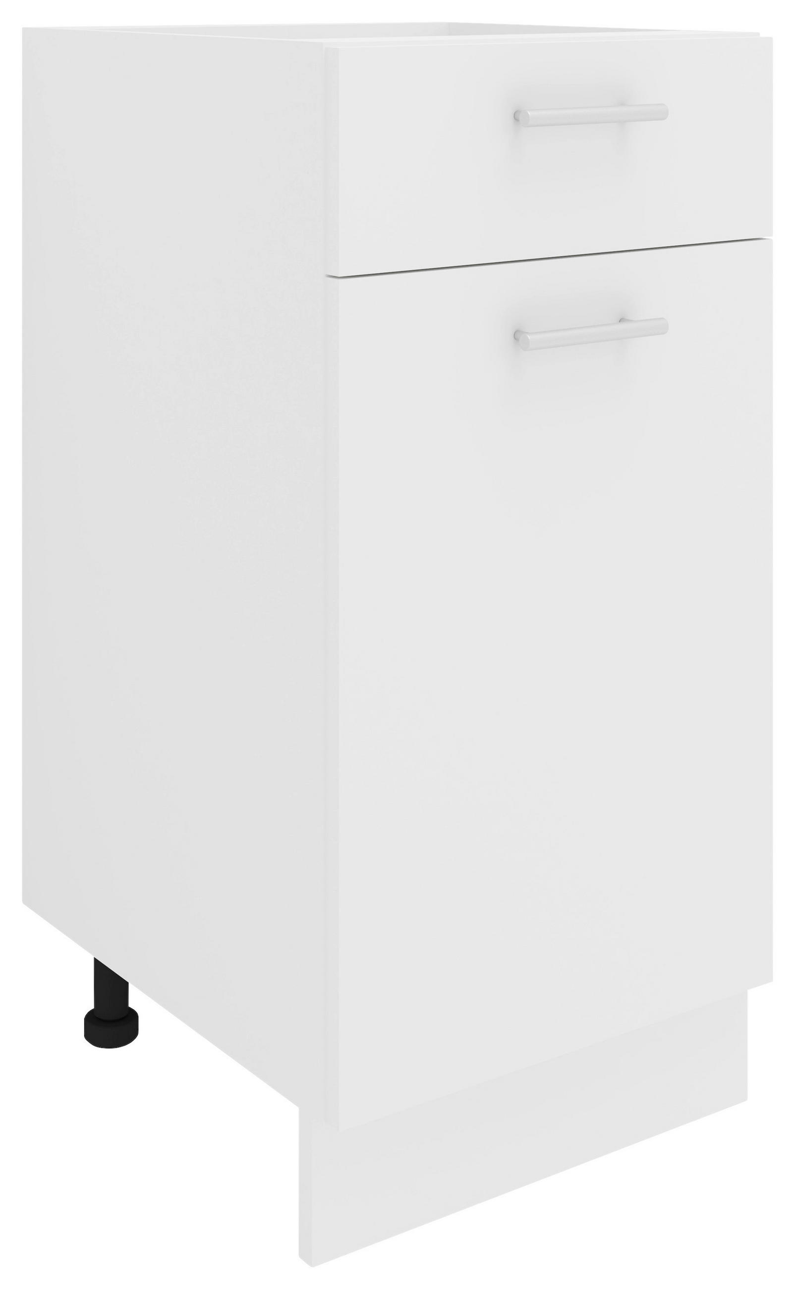 BÄNKSKÅP 40/82/46 cm  i vit  - vit/aluminiumfärg, Klassisk, metall/trämaterial (40/82/46cm) - MID.YOU