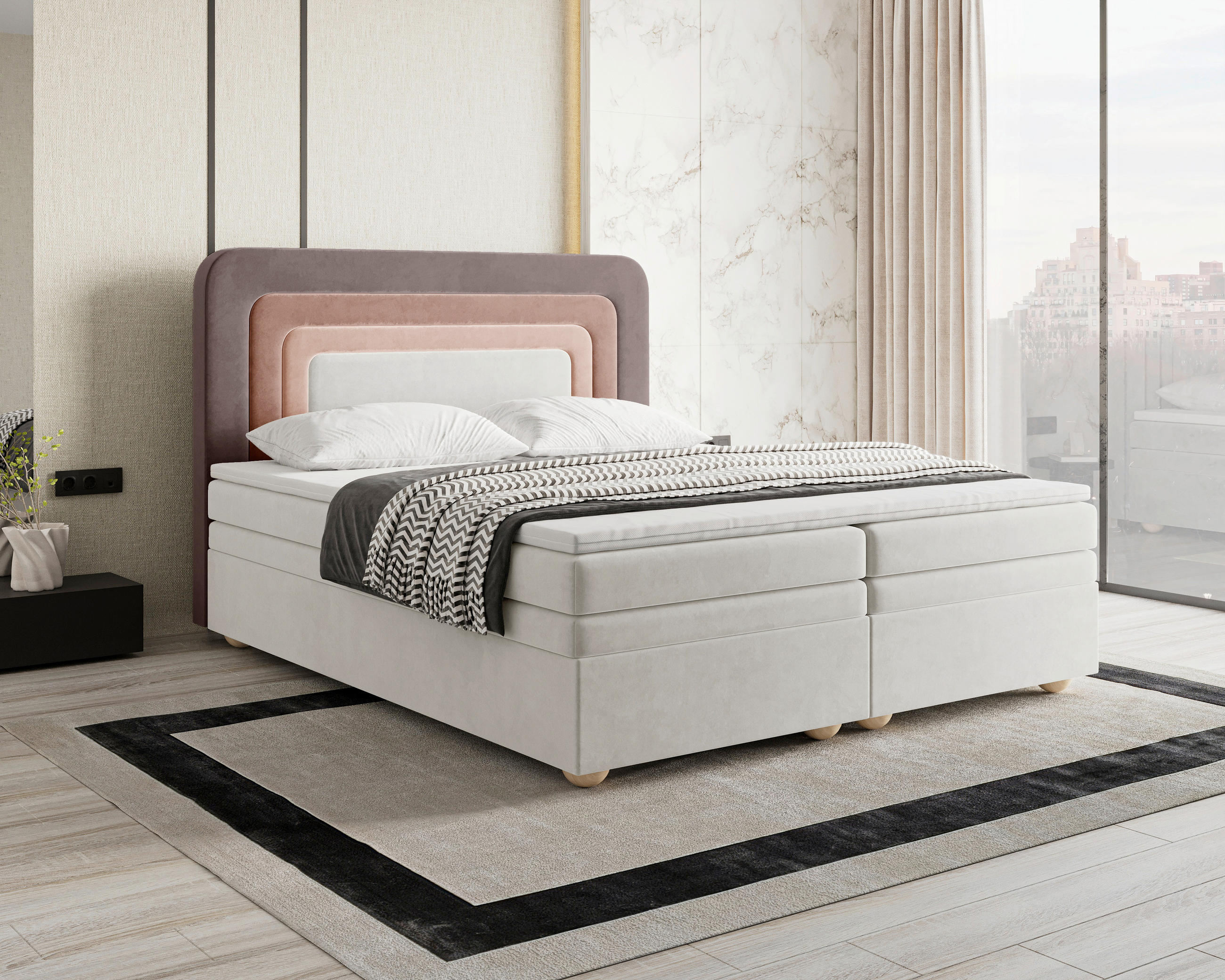 BOXBETT 180/200 cm  in Braun, Naturfarben, Rotbraun  - Rotbraun/Braun, MODERN, Holz/Kunststoff (180/200cm) - Livetastic