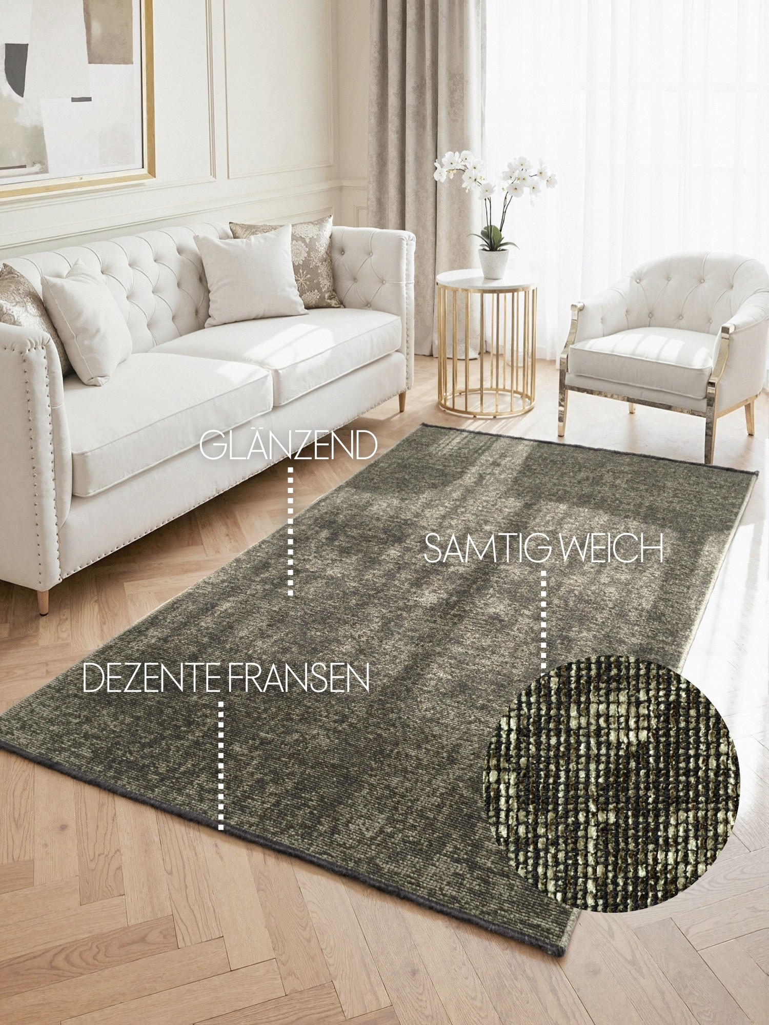 TEPPICH 80/150 cm Brilliance Grün  - Grün, KONVENTIONELL, Kunststoff/Textil (80/150cm) - Elle Decoration