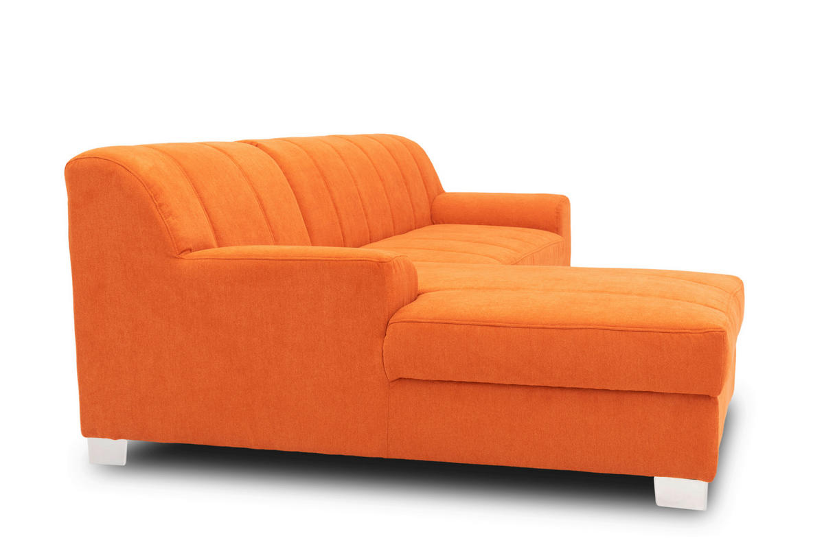 ECKSOFA CAPRI Orange Mikrofaser  - Chromfarben/Orange, KONVENTIONELL, Textil/Metall (152/239cm) - MID.YOU