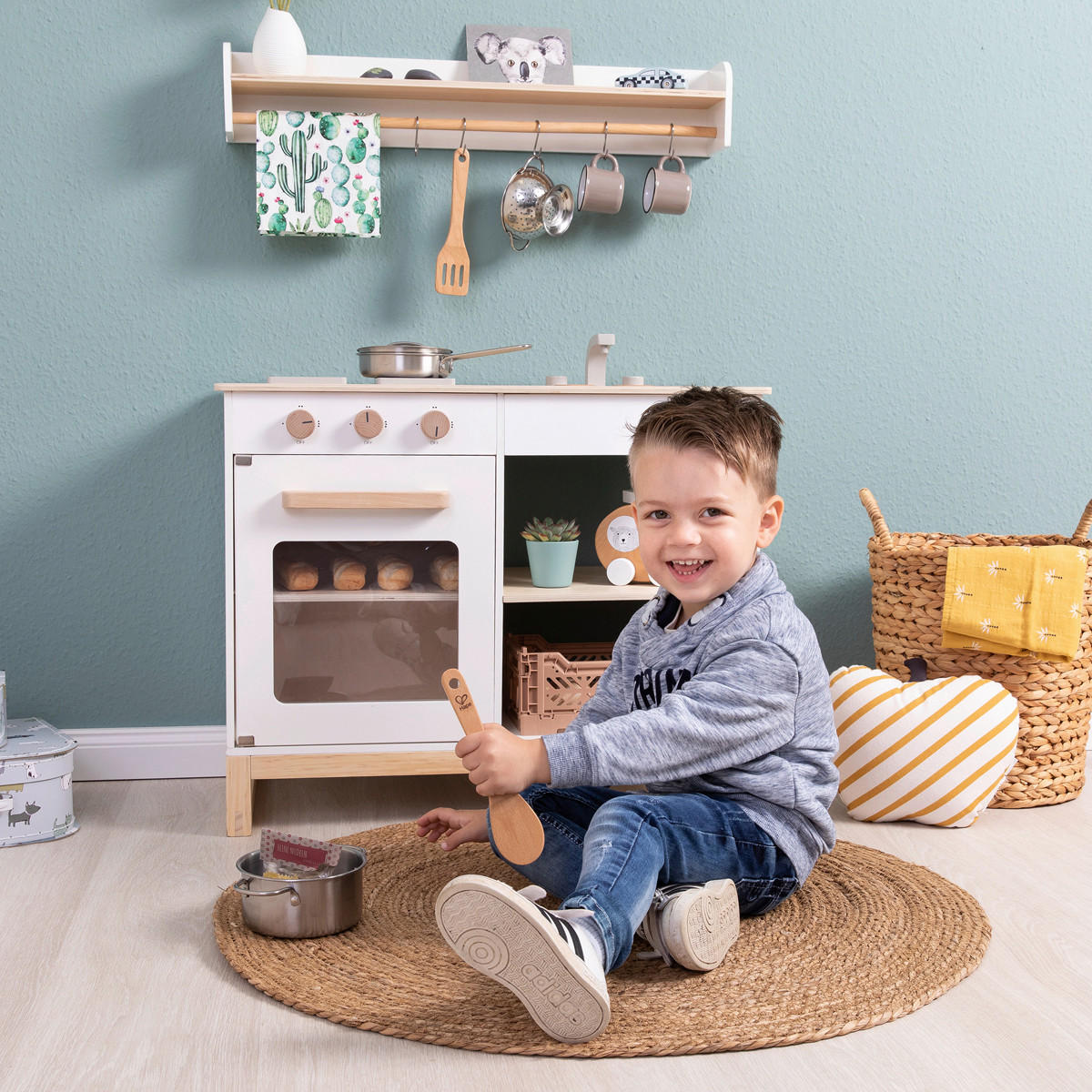 KINDERKÜCHE MAGNOLIA  - Naturfarben/Weiß, Basics, Holz/Holzwerkstoff (68,5/35,8/62cm) - MUSTERKIND