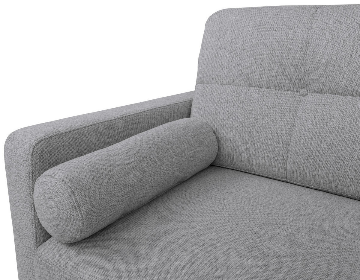 SCHLAFSOFA Flachgewebe Hellgrau  - Eiche Wotan/Hellgrau, KONVENTIONELL, Holz/Textil (222/93/99cm) - MID.YOU