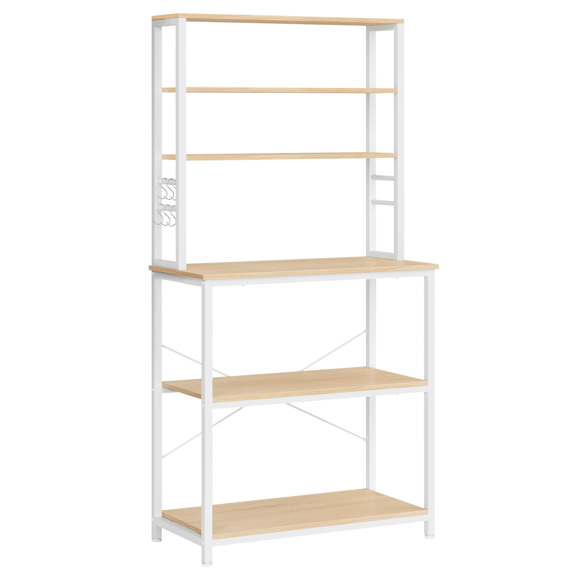 MID.YOU REGÁL, bílá, barvy dubu, železo, 80/167/40 cm