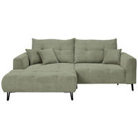 ECKSOFA in Cord Olivgrün  - Schwarz/Olivgrün, Konventionell, Textil/Metall (185/250cm) - Carryhome
