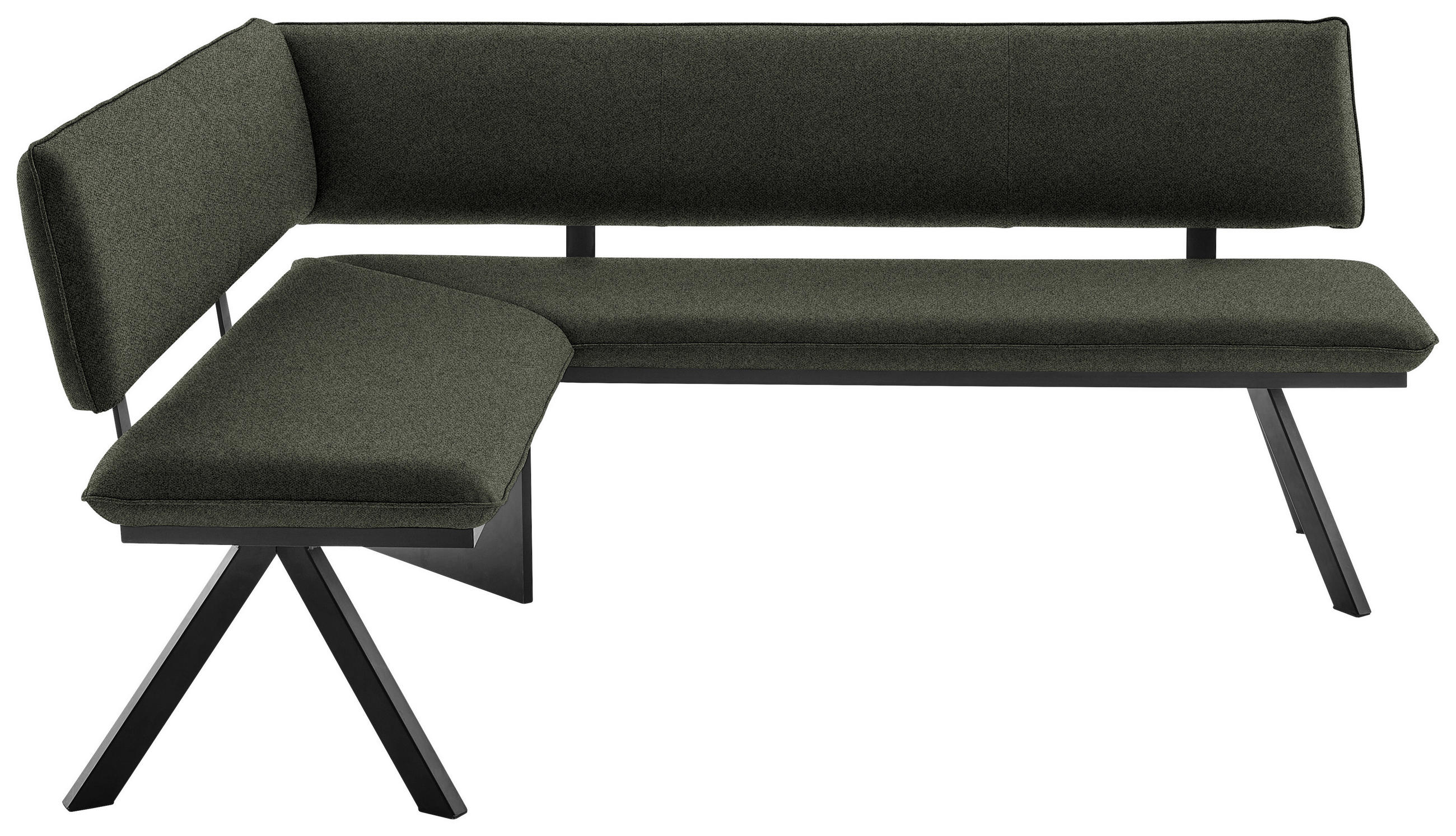 ECKBANK 150/190 cm  in Anthrazit, Schwarz  - Anthrazit/Schwarz, MODERN, Textil/Metall (150/190cm) - Cantus