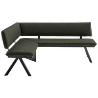 ECKBANK 150/190 cm  in Anthrazit, Schwarz  - Anthrazit/Schwarz, MODERN, Textil/Metall (150/190cm) - Cantus