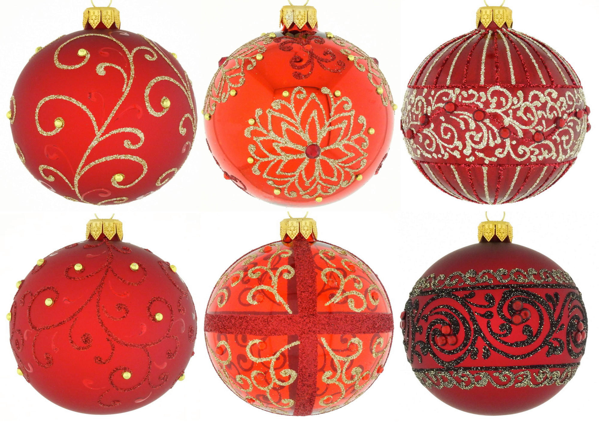 CHRISTBAUMKUGEL 10 cm  - Rot/Dunkelrot, LIFESTYLE, Glas/Metall (10cm) - X-Mas