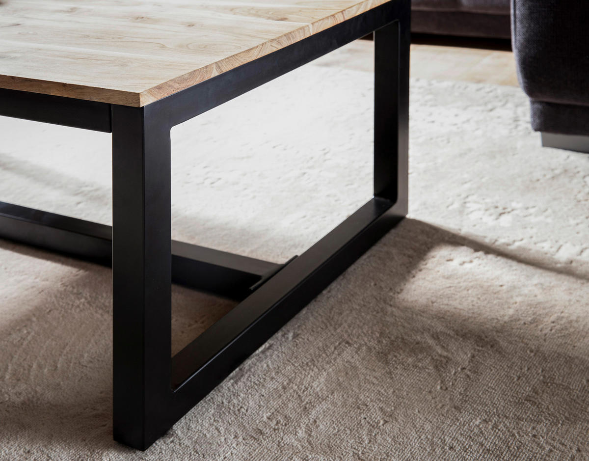SOFFBORD i trä 110/60/40 cm  - svart/akaciefärgad, Design, metall/trä (110/60/40cm) - MID.YOU