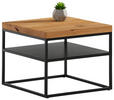 COUCHTISCH Eiche massiv quadratisch 50/50/40 cm  - Schwarz, Design, Holz/Metall (50/50/40cm) - Novel