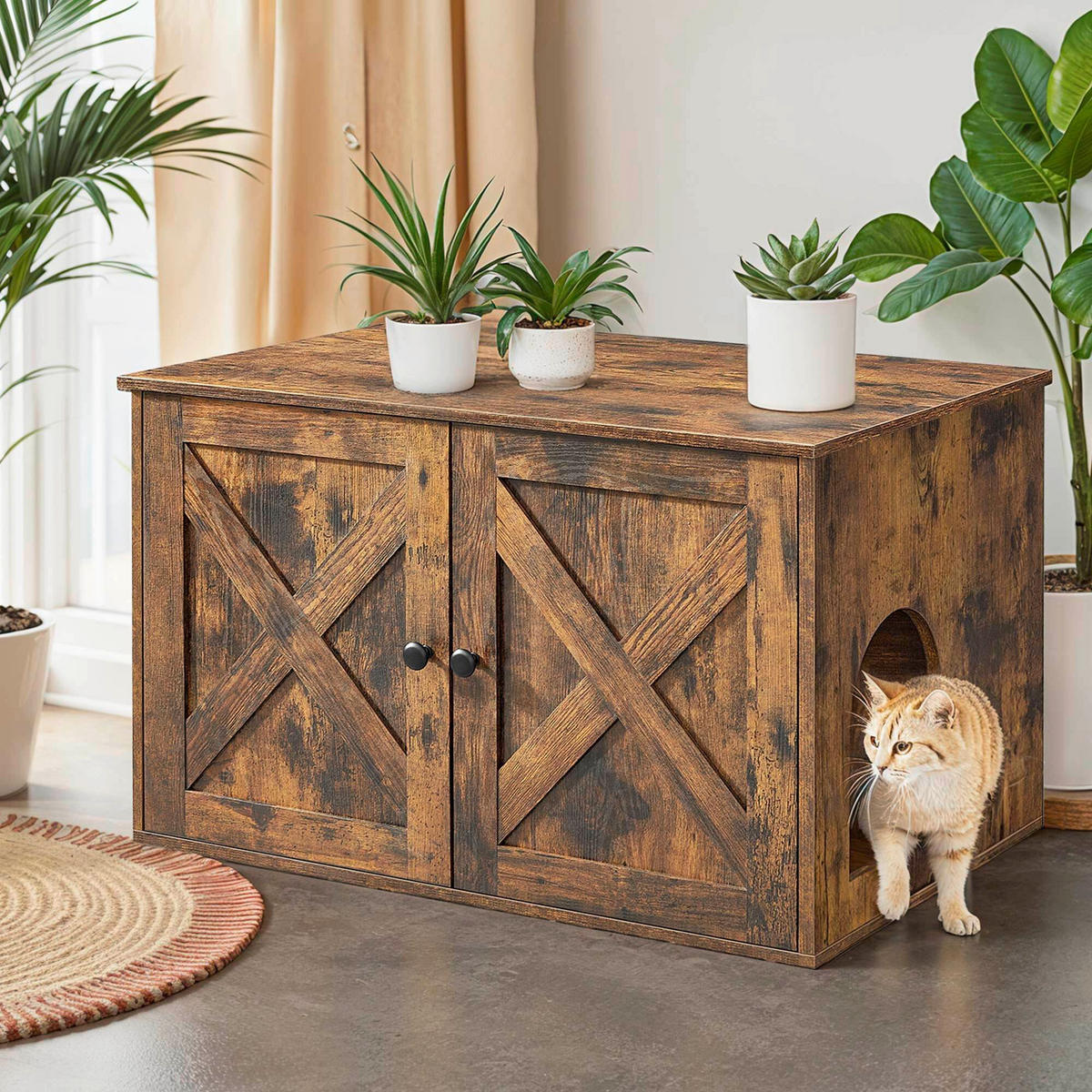 KATZENTOILETTE - Dunkelbraun, Trend, Holzwerkstoff (80/50/53cm) - Boxxx