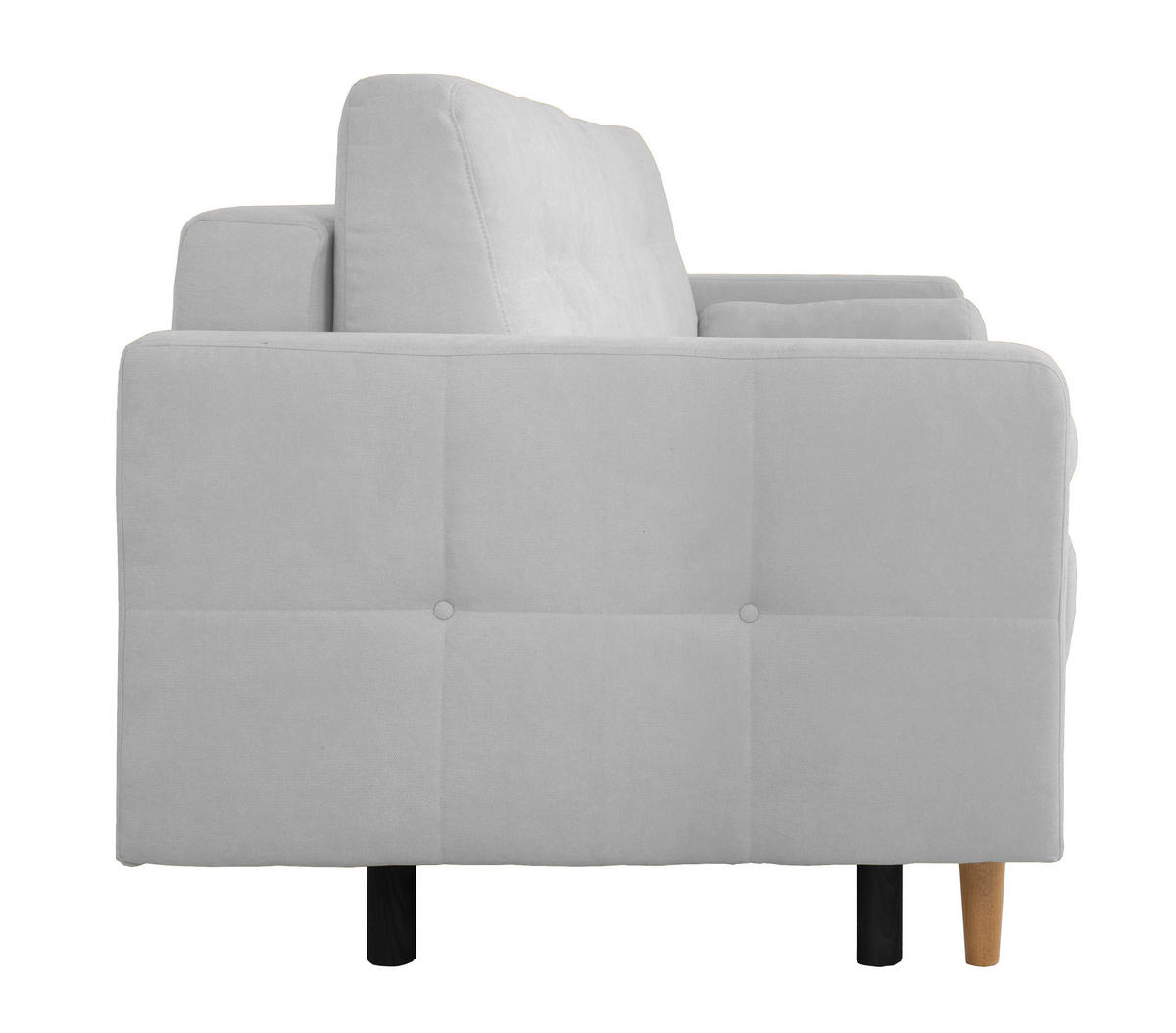 SCHLAFSOFA Noret  mit Rücken echt Hellgrau  - Buchefarben/Hellgrau, Design, Holz/Textil (222/93/99cm) - MID.YOU