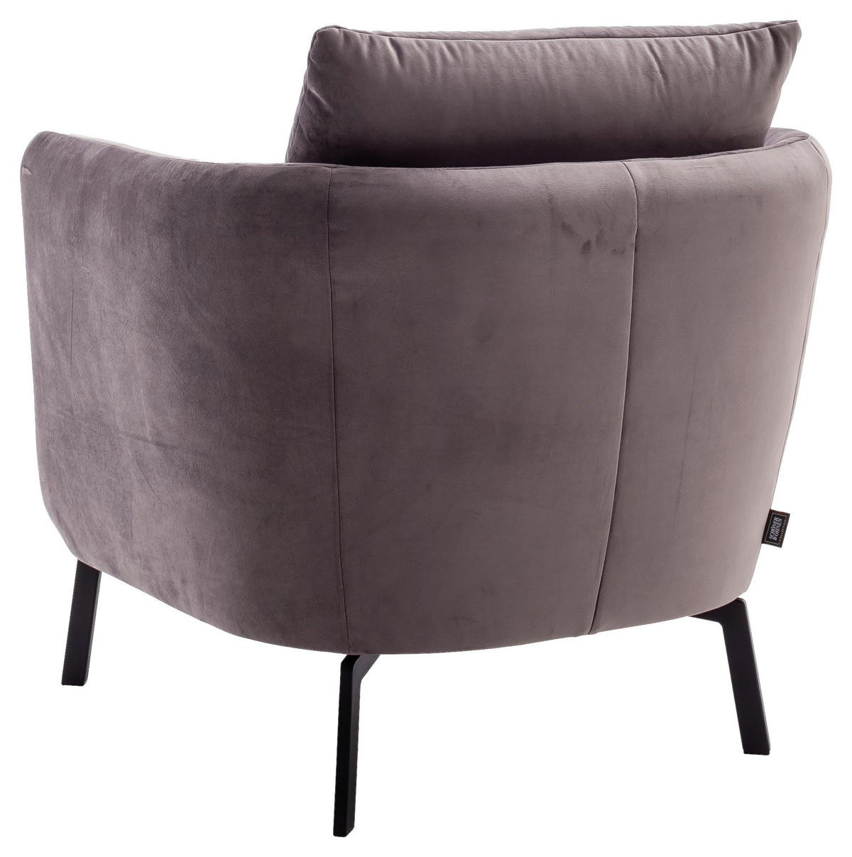 SESSEL Velours Graubraun  - Graubraun/Schwarz, Design, Textil/Metall (86/68/86cm) - Schöner Wohnen