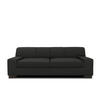 3-SITZER-SOFA Lederlook Schwarz  - Wengefarben/Schwarz, Design, Holz/Textil (212/74/85cm) - MID.YOU