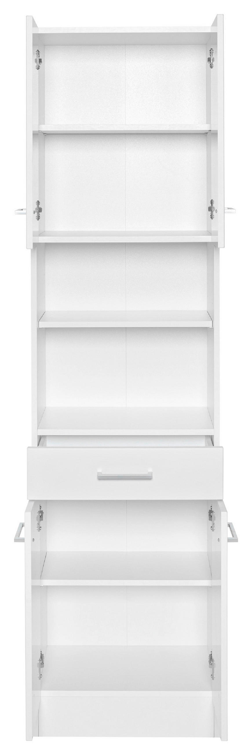HOCHSCHRANK 50/190/35 cm  - Silberfarben/Weiß, MODERN, Holzwerkstoff/Metall (50/190/35cm) - Held